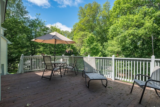 10 Oak Dr, Essex, CT 06409 - wooden terrace featuring outdoor dining area