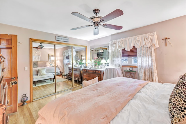16 Senga Rd, Norwalk, CT 06854 - bedroom featuring wood finished floors, a closet, and a ceiling fan
