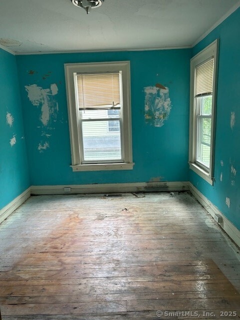 358 Orchard St, New Haven, CT 06511 - unfurnished room with hardwood / wood-style flooring and ornamental molding