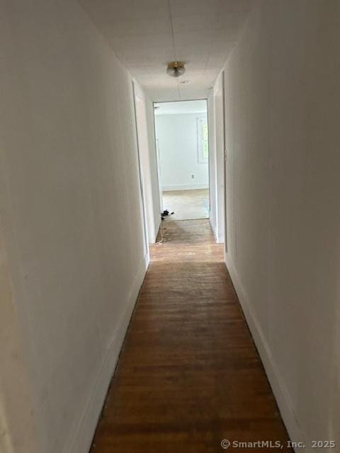 358 Orchard St, New Haven, CT 06511 - hallway featuring wood finished floors and baseboards