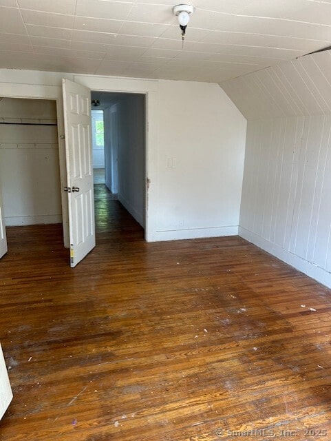 358 Orchard St, New Haven, CT 06511 - additional living space with hardwood / wood-style floors and lofted ceiling