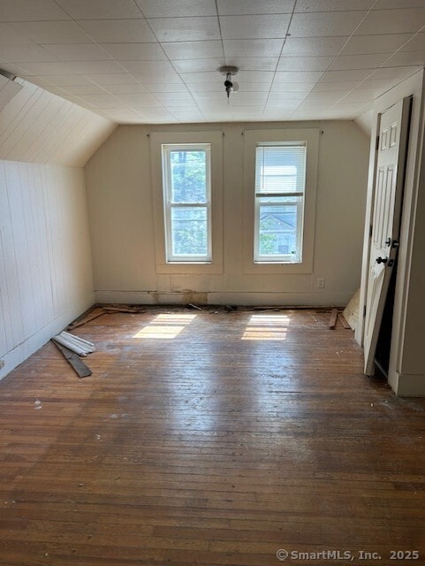 358 Orchard St, New Haven, CT 06511 - bonus room featuring lofted ceiling and dark wood-type flooring