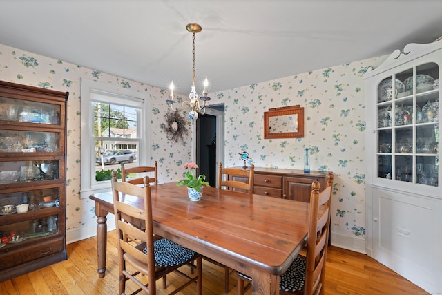 16 Lynde St, Old Saybrook, CT 06475 - dining room with wallpapered walls and light wood-type flooring