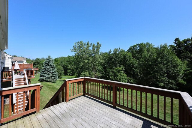 9 Meadowview Ct Unit 9, Canton, CT 06019 - wooden deck featuring a yard and stairway