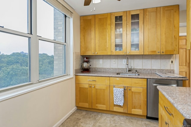 50 Glenbrook Rd Apt 7C, Stamford, CT 06902 - kitchen featuring dishwasher, plenty of natural light, and tasteful backsplash