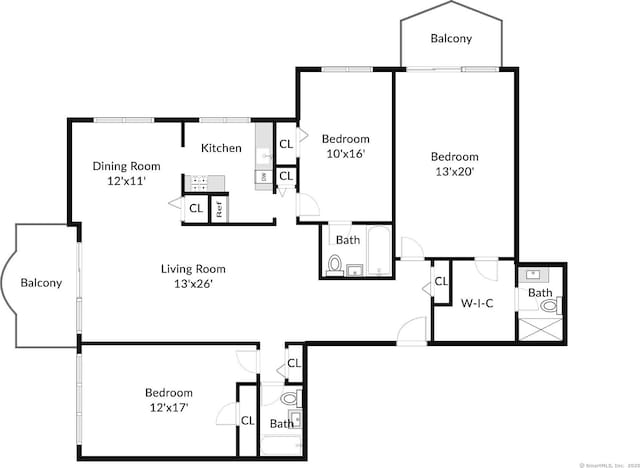 50 Glenbrook Rd Apt 7C, Stamford, CT 06902 - view of home floor plan