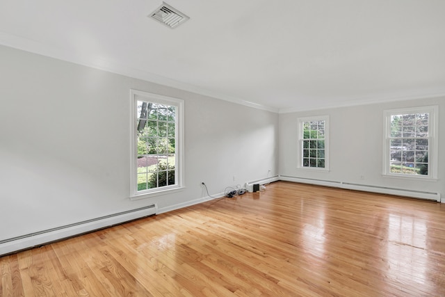 90 Chamberlain Dr, Shelton, CT 06484 - unfurnished room featuring a baseboard radiator, ornamental molding, baseboard heating, and wood finished floors
