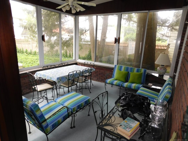 58 Edward St, East Haven, CT 06512 - sunroom featuring a ceiling fan
