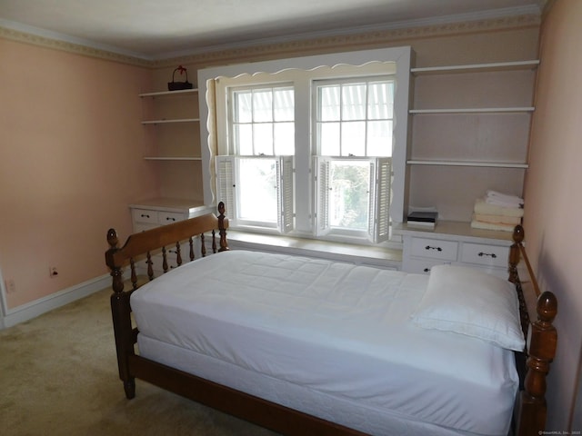 58 Edward St, East Haven, CT 06512 - bedroom with light carpet and ornamental molding
