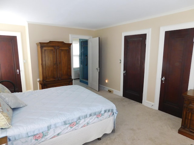 58 Edward St, East Haven, CT 06512 - bedroom featuring crown molding and light colored carpet