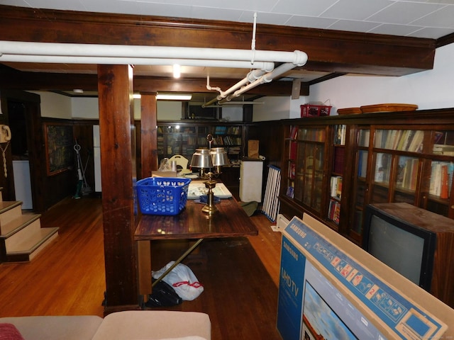58 Edward St, East Haven, CT 06512 - basement featuring wood finished floors and stairs