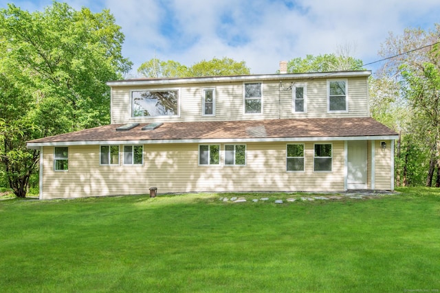 859 Ekonk Hill Rd, Voluntown, CT 06384 - view of front of property with a chimney and a front lawn