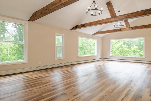 859 Ekonk Hill Rd, Voluntown, CT 06384 - unfurnished room featuring a chandelier, plenty of natural light, and wood finished floors