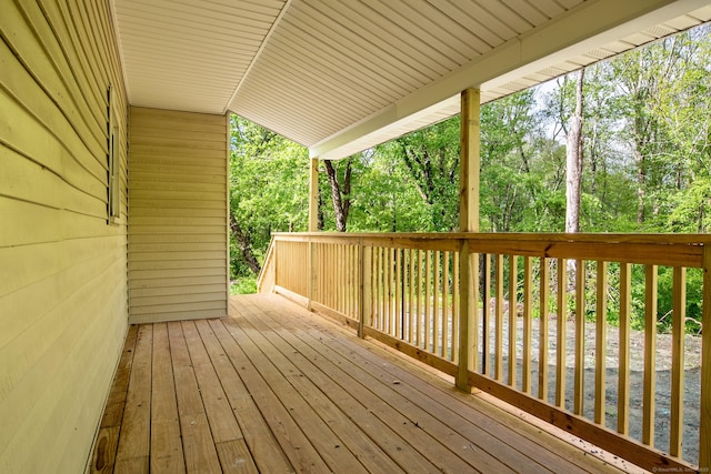 859 Ekonk Hill Rd, Voluntown, CT 06384 - wooden terrace featuring view of wooded area
