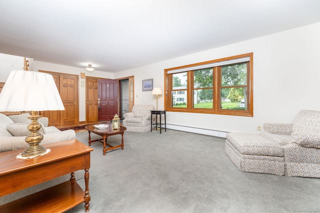 6 Old Sawmill Dr, Beacon Falls, CT 06403 - living area featuring baseboard heating and carpet flooring