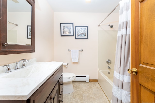 6 Old Sawmill Dr, Beacon Falls, CT 06403 - full bathroom with vanity, shower / tub combo, and a baseboard heating unit
