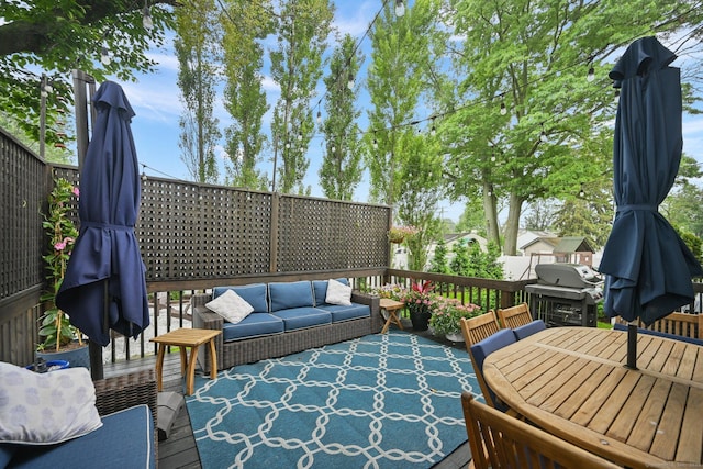 126 Sutton Dr E, Stamford, CT 06906 - deck featuring an outdoor hangout area and area for grilling