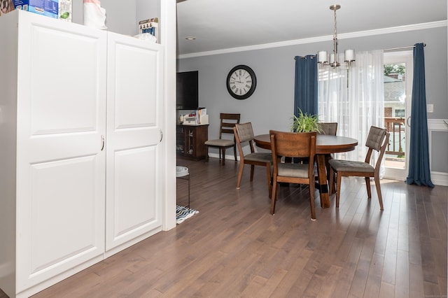 5 Pope St, New Haven, CT 06512 - dining space with a chandelier, crown molding, and wood finished floors
