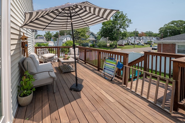 5 Pope St, New Haven, CT 06512 - wooden deck featuring a residential view