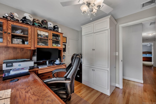 35 Twelve Acre Ln, Glastonbury, CT 06033 - home office featuring ceiling fan and light wood-style floors