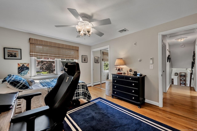 35 Twelve Acre Ln, Glastonbury, CT 06033 - home office featuring attic access, healthy amount of natural light, light wood finished floors, and a ceiling fan