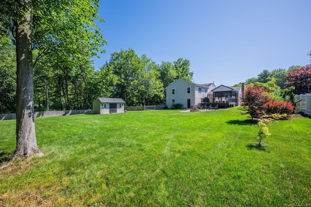 35 Twelve Acre Ln, Glastonbury, CT 06033 - fenced backyard with a storage unit