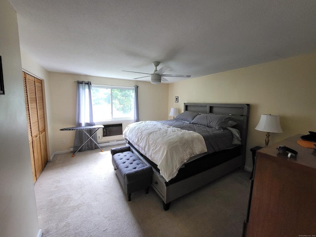 16 Seymour Rd Unit 9B, East Granby, CT 06026 - bedroom with light colored carpet, a closet, and ceiling fan