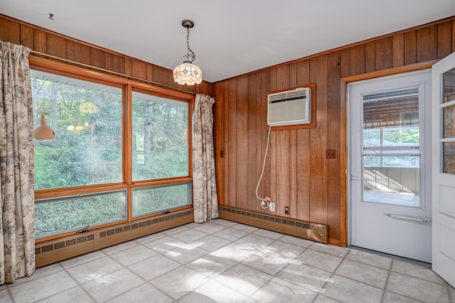24 Warwick Rd, New Fairfield, CT 06812 - unfurnished sunroom featuring a baseboard heating unit and an AC wall unit