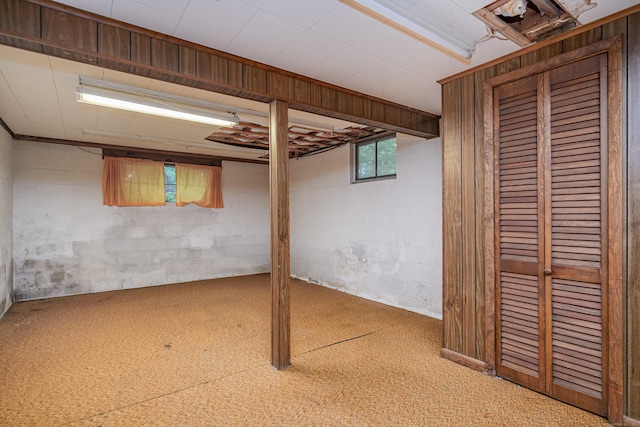 24 Warwick Rd, New Fairfield, CT 06812 - below grade area featuring concrete block wall and carpet floors