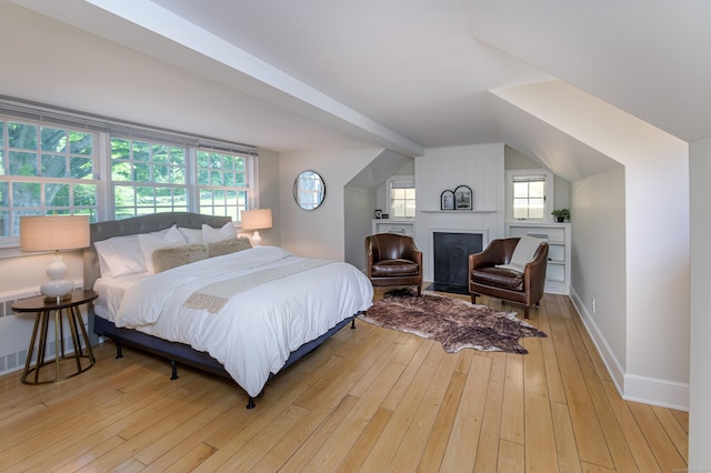 182 Bennetts Farm Rd, Ridgefield, CT 06877 - bedroom with a large fireplace, light wood-type flooring, and multiple windows