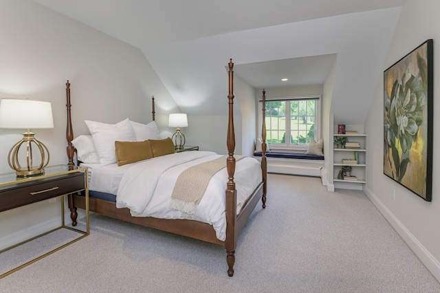 182 Bennetts Farm Rd, Ridgefield, CT 06877 - carpeted bedroom featuring vaulted ceiling and baseboards
