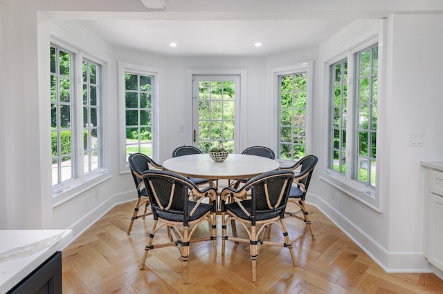 182 Bennetts Farm Rd, Ridgefield, CT 06877 - dining area with baseboards and recessed lighting