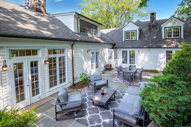 182 Bennetts Farm Rd, Ridgefield, CT 06877 - view of patio / terrace with french doors and an outdoor living space