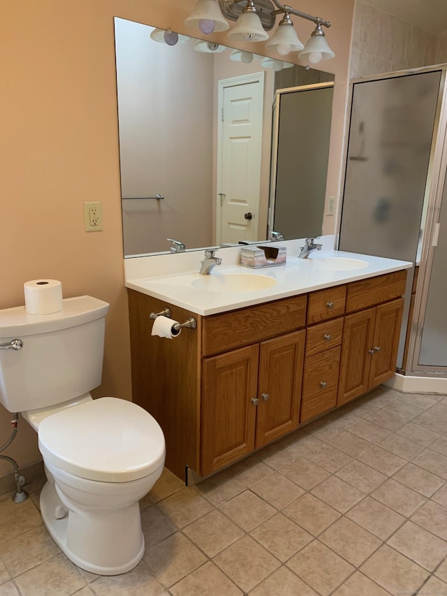 180 Round Hill Rd, Cheshire, CT 06410 - bathroom featuring tile patterned flooring, a stall shower, and double vanity