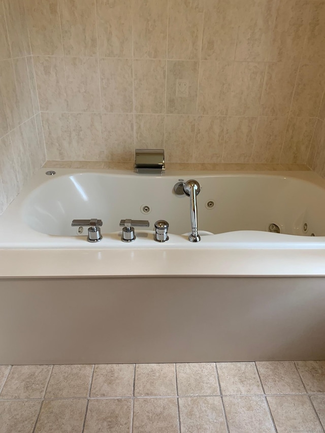 180 Round Hill Rd, Cheshire, CT 06410 - bathroom with a jetted tub and tile patterned flooring