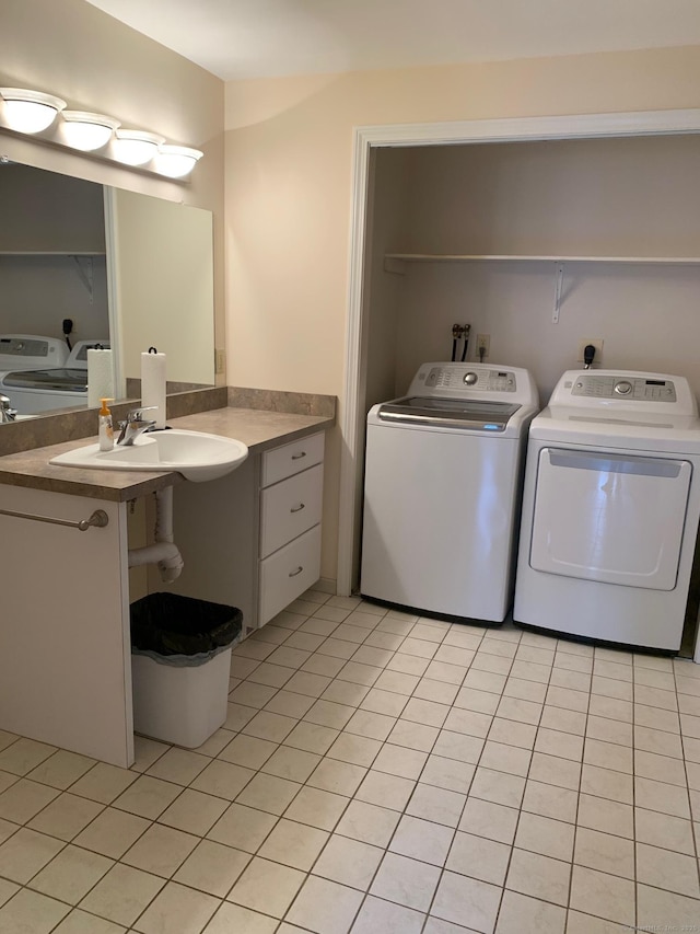 180 Round Hill Rd, Cheshire, CT 06410 - bathroom featuring washer and dryer and tile patterned flooring