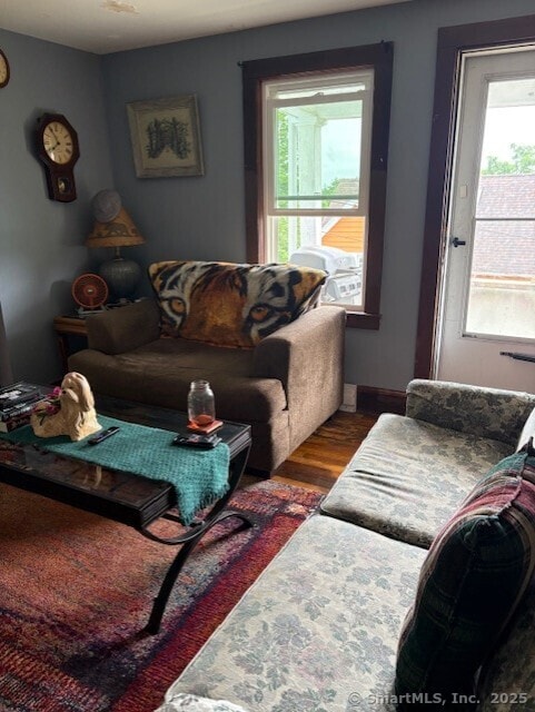 31 Happy St, Norwich, CT 06360 - living room with wood finished floors