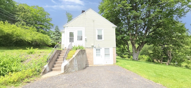 20 Old Stafford Rd, Tolland, CT 06084 - view of front of property with a front lawn and stairway