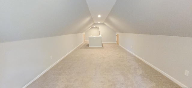20 Old Stafford Rd, Tolland, CT 06084 - bonus room featuring lofted ceiling, light carpet, and recessed lighting