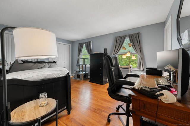135 Liberty St Unit 135, Clinton, CT 06413 - bedroom with light wood-style floors, a closet, and an office area