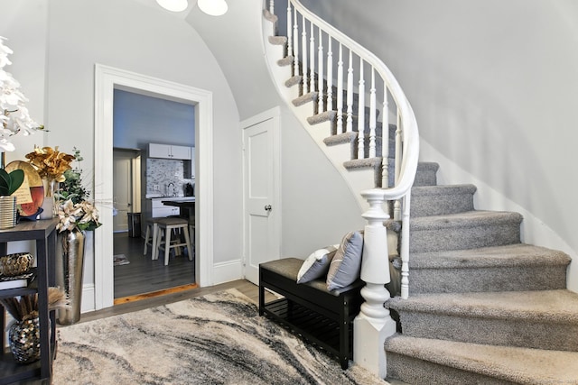 93 S St, Bristol, CT 06010 - stairs featuring wood finished floors