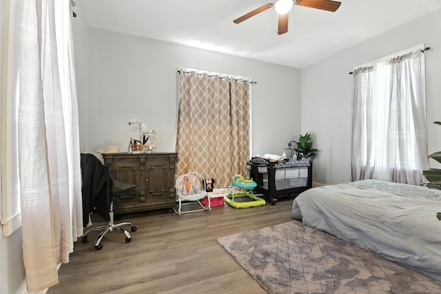 93 S St, Bristol, CT 06010 - bedroom with wood finished floors and a ceiling fan