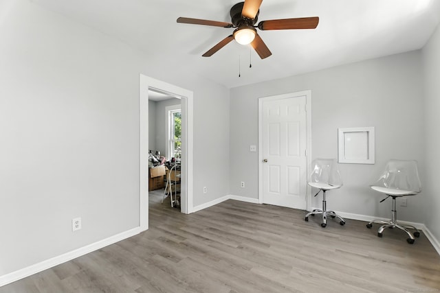 93 S St, Bristol, CT 06010 - unfurnished office with wood finished floors and ceiling fan
