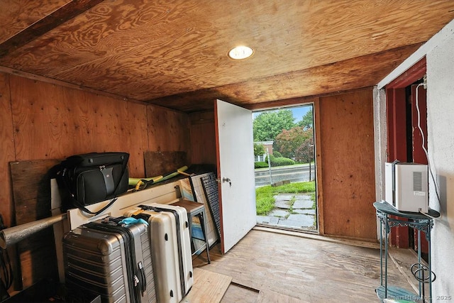 85 Peck St, Berlin, CT 06037 - washroom featuring wooden walls, hardwood / wood-style floors, and wood ceiling
