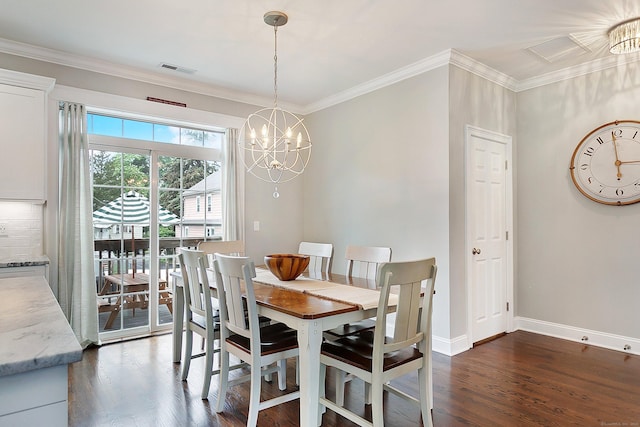 157 Brentwood Ave Unit 157, Fairfield, CT 06825 - dining area featuring a chandelier, dark wood-style floors, and ornamental molding