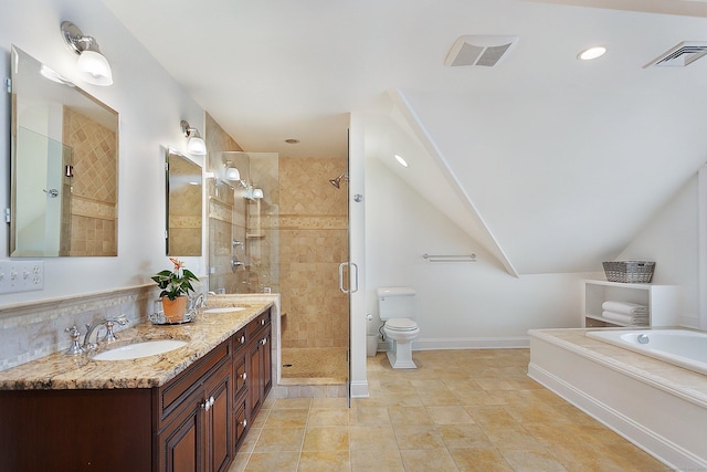 157 Brentwood Ave Unit 157, Fairfield, CT 06825 - full bath featuring a shower stall, double vanity, a bath, and tile patterned flooring
