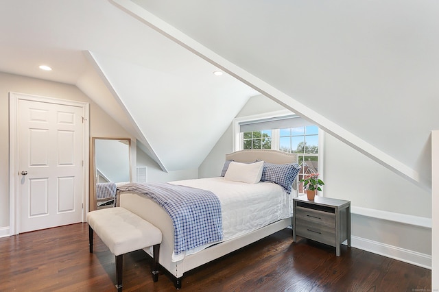 157 Brentwood Ave Unit 157, Fairfield, CT 06825 - bedroom featuring wood finished floors, lofted ceiling, and recessed lighting