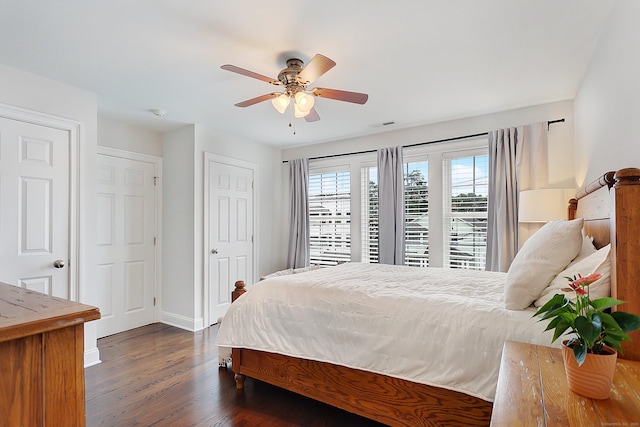 157 Brentwood Ave Unit 157, Fairfield, CT 06825 - bedroom featuring dark wood-style flooring and a ceiling fan