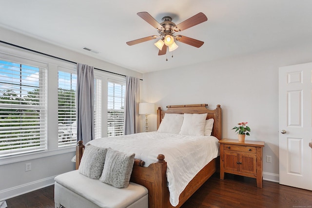 157 Brentwood Ave Unit 157, Fairfield, CT 06825 - bedroom with dark wood-type flooring and a ceiling fan