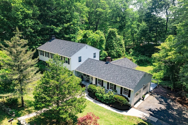 3 Deerfield Dr, Clinton, CT 06413 - view from above of property featuring a heavily wooded area